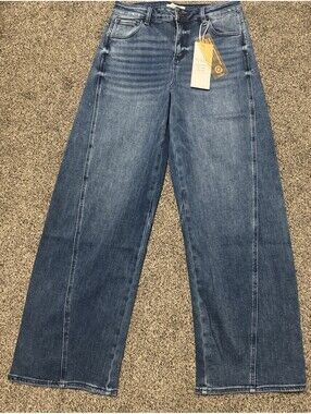 Risen Jeans Women’s 9/29 High Rise Wide Leg Seamed Dark Wash Jeans NWT PG21259